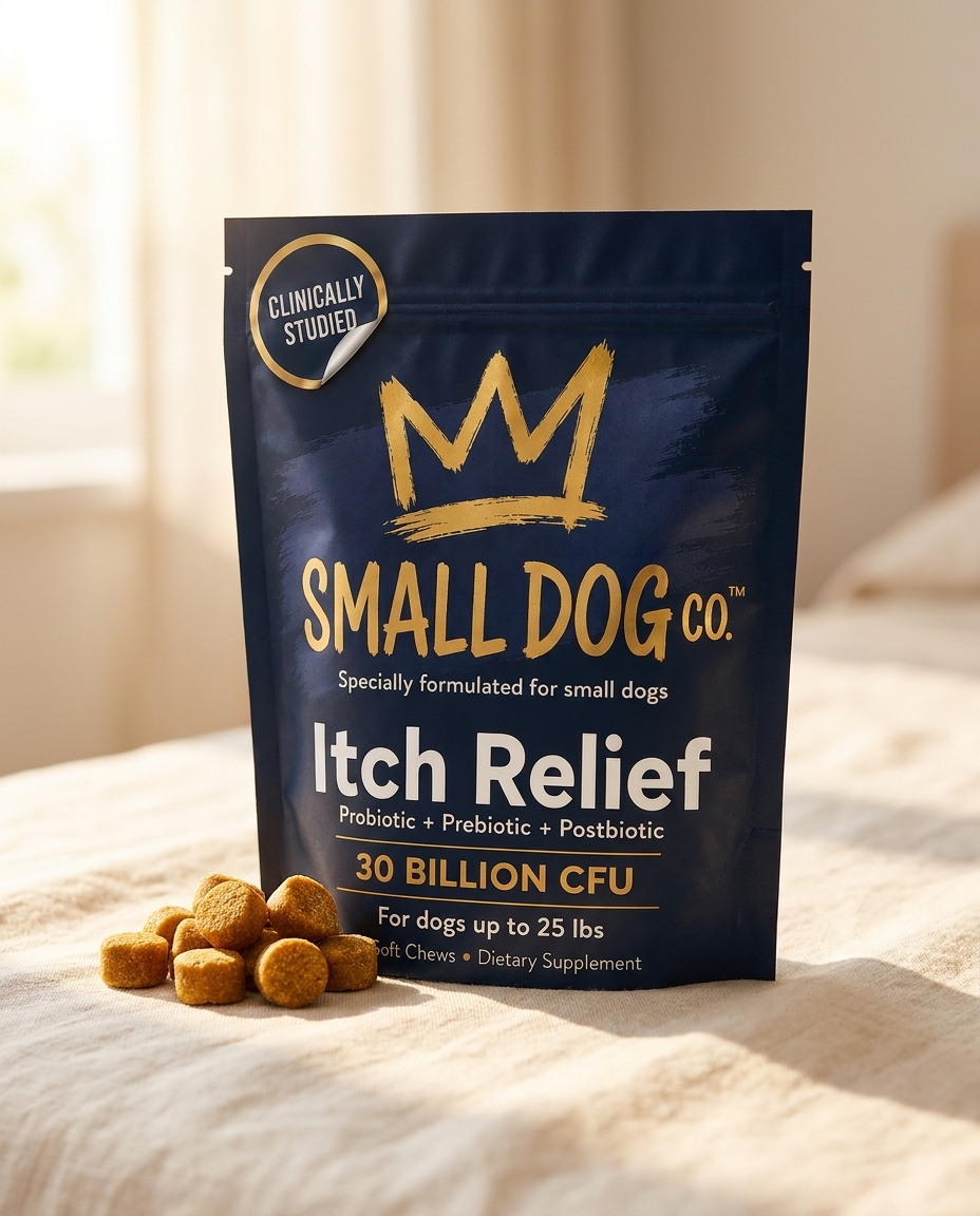 Small Dog Co. Itch Relief pouch with soft chews